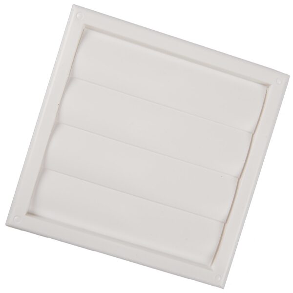 Grila ventilatie cu jaluzele gravitationale Vents, racord 125 mm, 186 x 186 mm, alba
