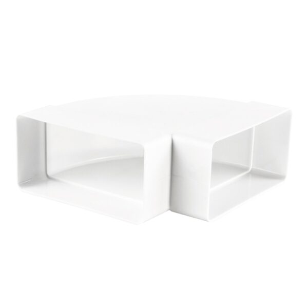 Cot orizontal 90 grade canal plat Vents, PVC, 55 x 110 mm, alb