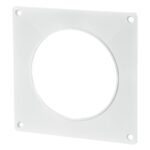 Placa fixare perete pentru tub rotund Vents, PVC, 100 mm, alba