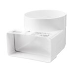 Cot racord tub rotund - canal plat Vents, 100 mm / 55 x 110 mm, alb