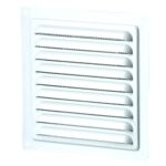 Grila ventilatie cu plasa anti-insecte Vents, aluminiu, 150 x 150 mm, alba