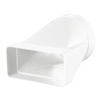 Adaptor tub rotund - canal plat Vents, 100 mm / 55 x 110 mm, alb