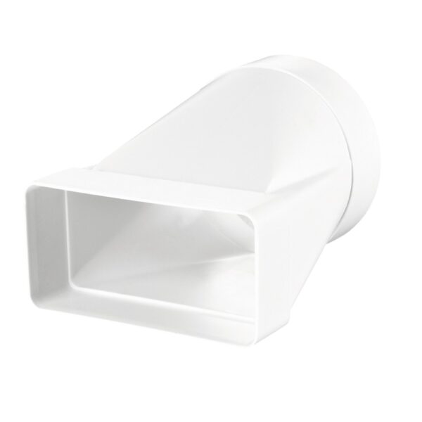 Adaptor tub rotund - canal plat Vents, 100 mm / 55 x 110 mm, alb