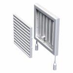 Grila ventilatie cu reglaj manual Vents, PVC, 186 x 186 mm, alba