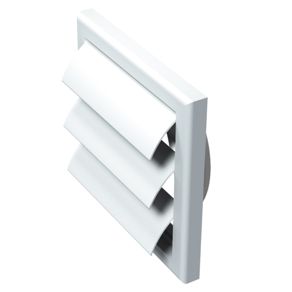 Grila ventilatie cu jaluzele gravitationale Vents, racord 100 mm, 154 x 154 mm, alba Grila ventilatie cu jaluzele gravitationale Vents, racord 100 mm, 154 x 154 mm, alba