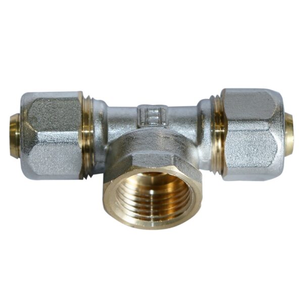 Teu pentru teava multistrat, alama, filet interior, 16 mm x 1/2 inch x 16 mm