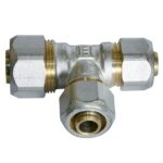 Teu redus pentru teava multistrat, alama, 20 x 16 x 16 mm