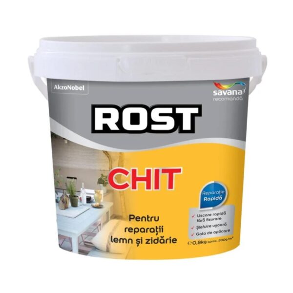 Chit acrilic pentru lemn si zidarie, Rost, alb, interior / exterior, 0.8 kg