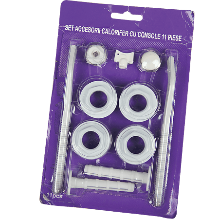 Set accesorii montaj calorifer, alb