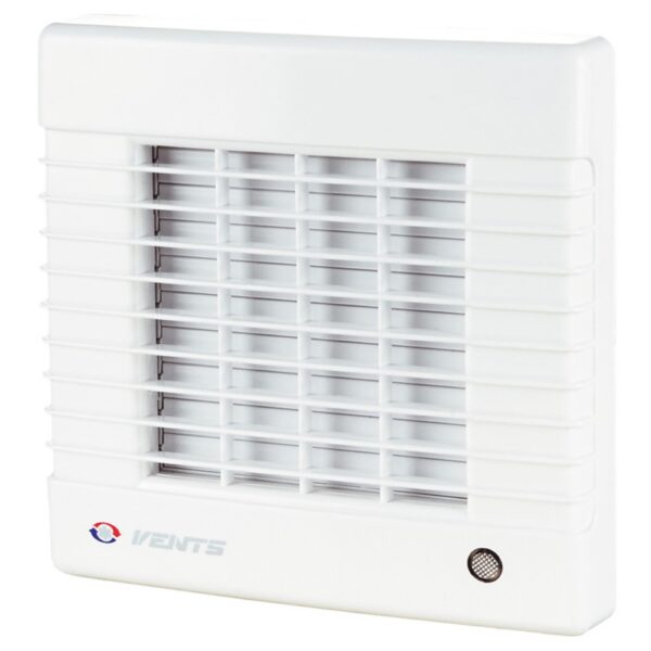 Ventilator de baie cu jaluzele automate si temporizator Vents, 125 mm, 185 mc/h, 22 W, alb