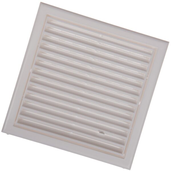 Grila ventilatie cu plasa anti-insecte si jaluzele reglabile Vents, 154 x 154 mm, alba