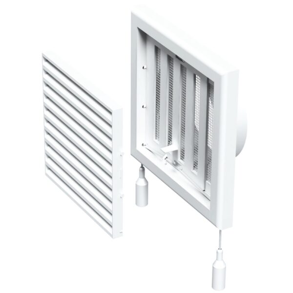 Grila ventilatie cu jaluzele reglabile mecanic Vents, racord 125 mm, alba