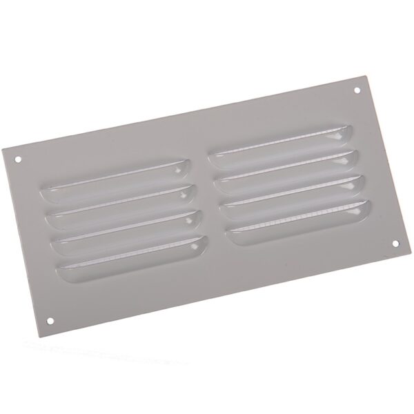 Grila ventilatie metalica Vents, otel, 200 x 100 mm, alba