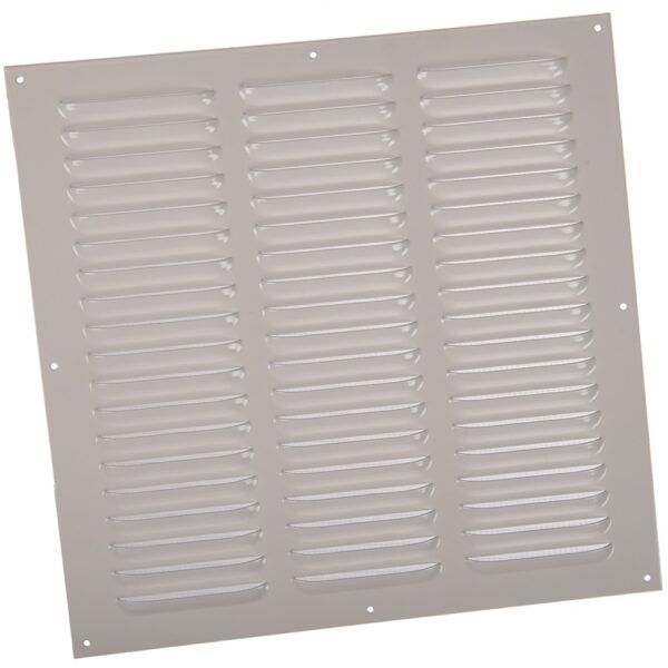 Grila ventilatie metalica Vents, otel, 305 x 300 mm, alba