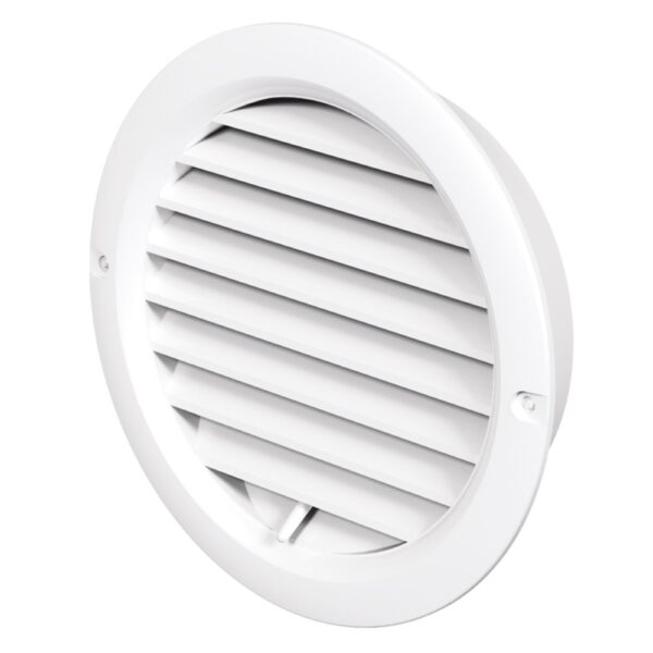 Grila ventilatie rotunda cu reglaj Vents, PVC, 100 mm, alba