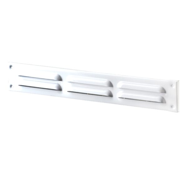 Grila ventilatie metalica Vents, otel, 305 x 90 mm, alba