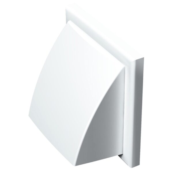 Grila cu clapeta antiploaie Vents, PVC, 154 x 154 mm, alba