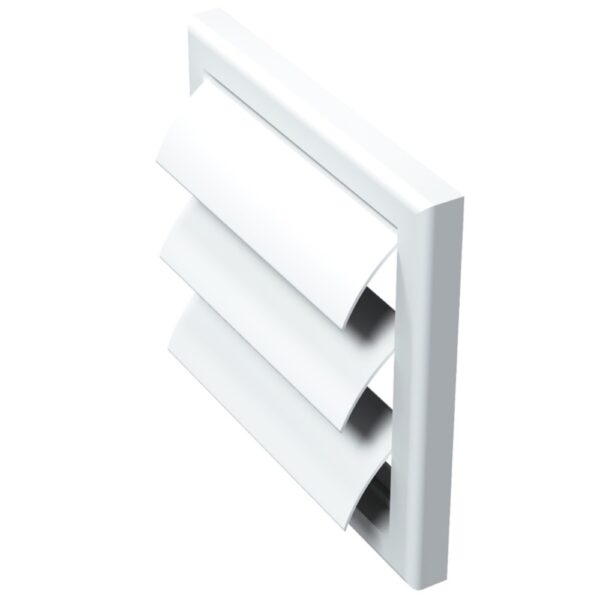 Grila ventilatie cu jaluzele gravitationale Vents, PVC, 154 x 154 mm, alba