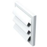 Grila ventilatie cu jaluzele gravitationale Vents, PVC, 187 x 187 mm, alba