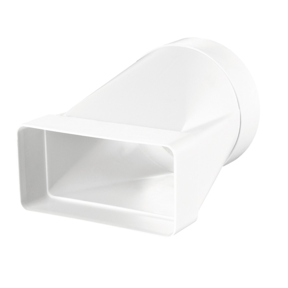 Adaptor tub rotund - canal plat Vents, 125 mm / 60 x 204 mm, alb Adaptor tub rotund - canal plat Vents, 125 mm / 60 x 204 mm, alb