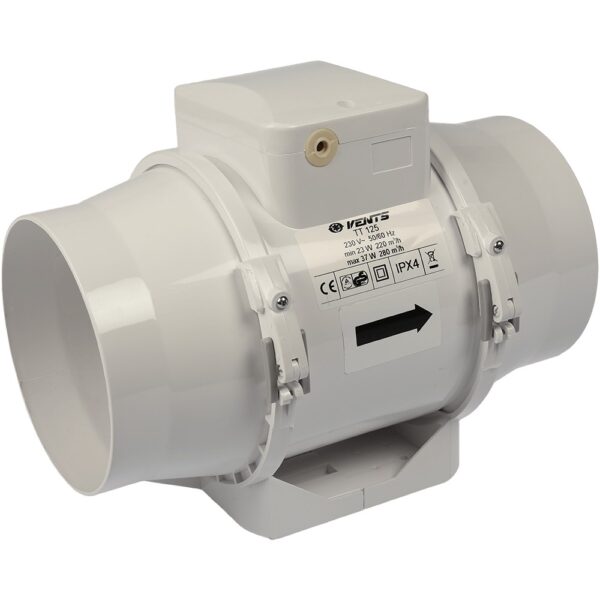 Ventilator de tubulatura in linie Vents TT 125, 125 mm, 280 mc/h, 37 W