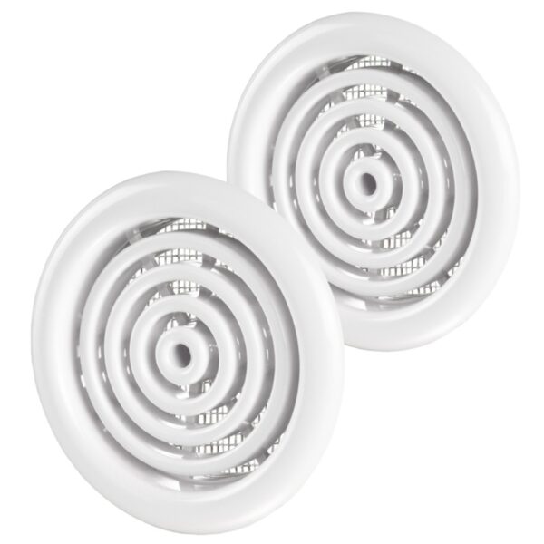 Set 2 grile ventilatie rotunde cu plasa anti-insecte Vents