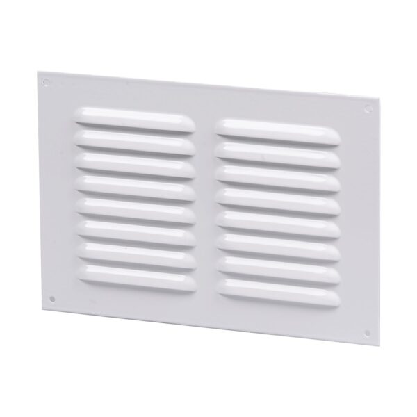 Grila ventilatie metalica Vents, aluminiu, 215 x 150 mm, alba
