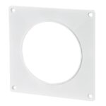 Placa perete cu tub rotund Vents, 150 mm, 200 x 200 mm, alba