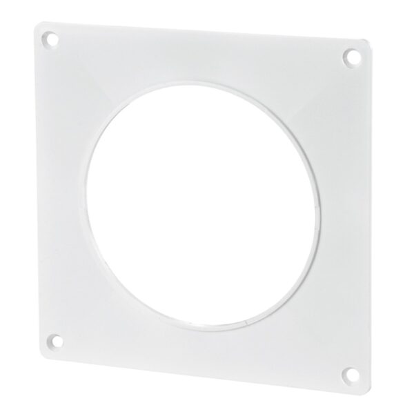 Placa perete cu tub rotund Vents, 150 mm, 200 x 200 mm, alba