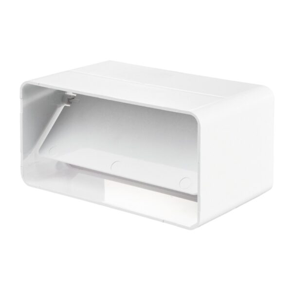 Conector canal plat cu clapeta antiretur Vents, 55 x 110 mm, alb