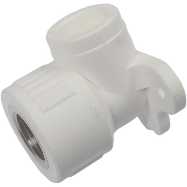 Cot PPR 90° cu talpa Formull, filet interior, 20 mm x 1/2", alb