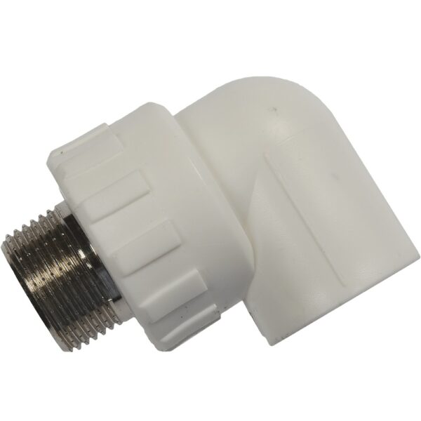 Cot PPR 90° Formull, filet exterior, 25 mm x 3/4", alb