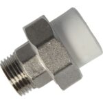 Racord olandez alama Formull, filet exterior, PPR, alb, 20 mm x 1/2 inch