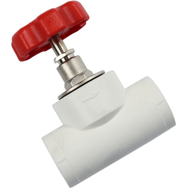 Robinet de trecere PPR Formull, cu ventil, cu rozeta, alb, 25 mm