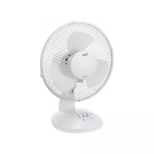 Ventilator de masa Well 9, 27 cm, 30 W, 2 trepte, alb