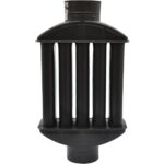 Recuperator de caldura pentru burlan, emailat negru mat, 130 mm, 625 mm