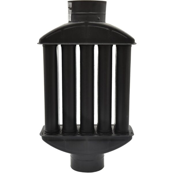 Recuperator de caldura pentru burlan, emailat negru mat, 130 mm, 625 mm