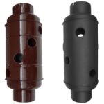 Recuperator de caldura pentru burlan, compact, emailat negru mat, 120 mm, 530 mm
