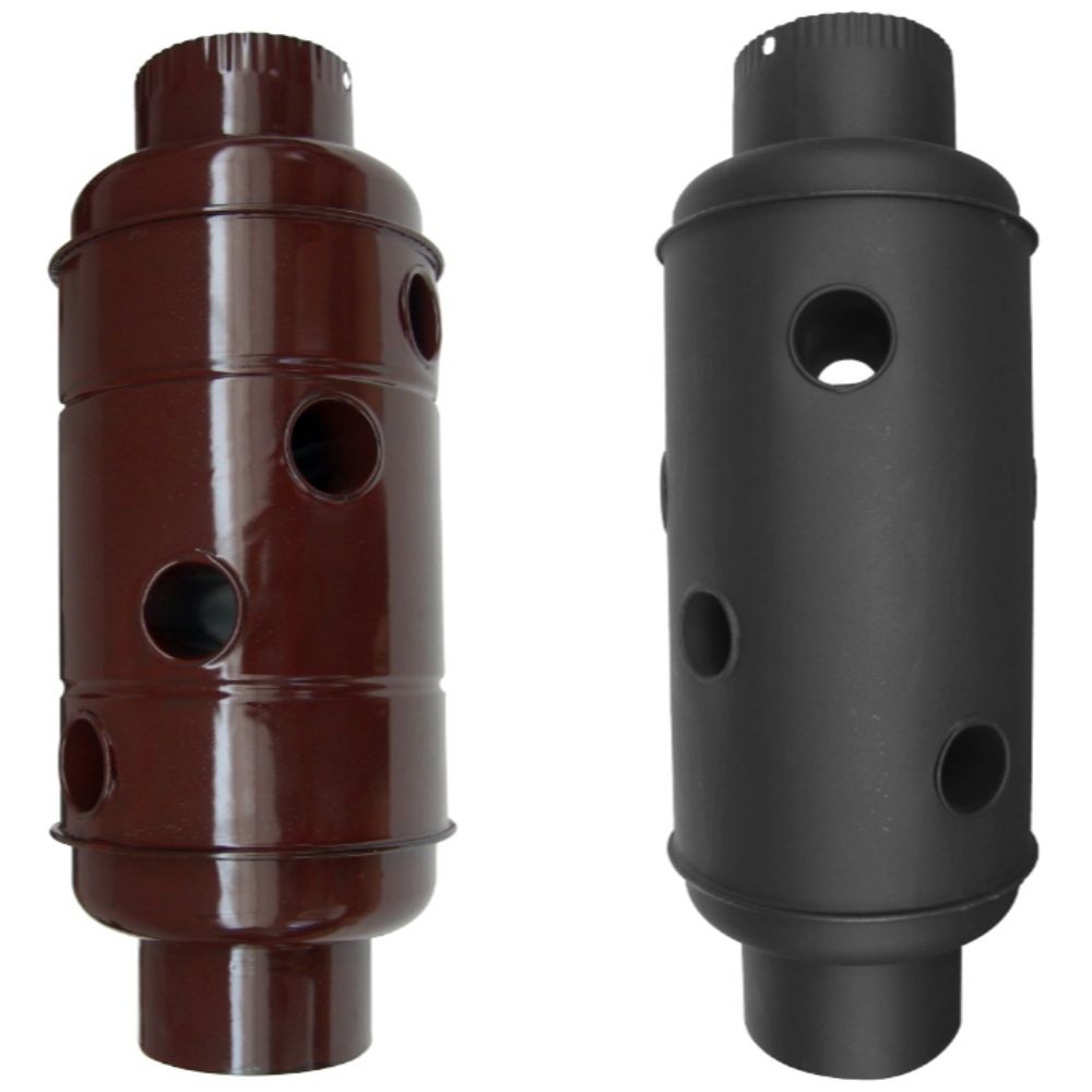 Recuperator de caldura pentru burlan, compact, emailat negru mat, 120 mm, 530 mm Recuperator de caldura pentru burlan, compact, emailat negru mat, 120 mm, 530 mm