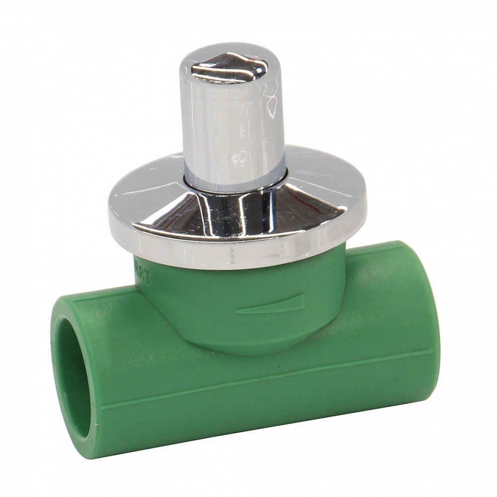Robinet de trecere incastrat PPR Hausterm, cu ventil, verde, 20 mm Robinet de trecere incastrat PPR Hausterm, cu ventil, verde, 20 mm