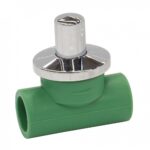 Robinet de trecere incastrat PPR Hausterm, cu ventil, verde, 25 mm
