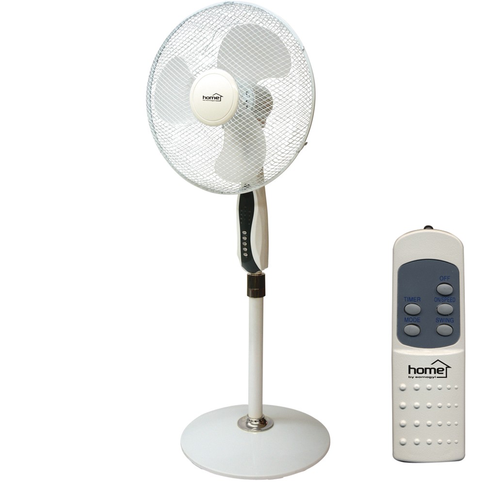 Ventilator cu picior si telecomanda Home, 40 cm, 3 trepte, inaltime 110-130 cm, alb Ventilator cu picior si telecomanda Home, 40 cm, 3 trepte, inaltime 110-130 cm, alb