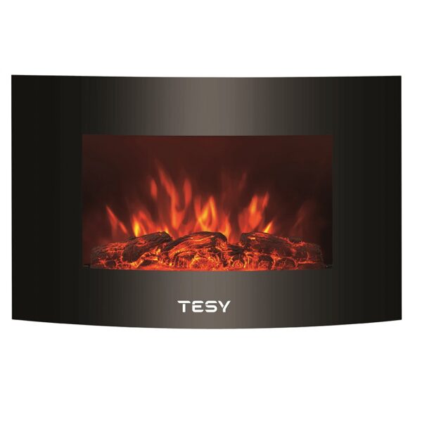 Semineu electric de perete Tesy WEF 200 SRELW TR, 2000 W, telecomanda, negru