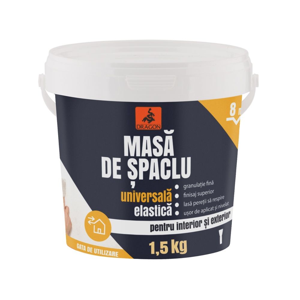 Masa de spaclu elastica Dragon, 8x8, 1,5 kg Masa de spaclu elastica Dragon, 8x8, 1,5 kg