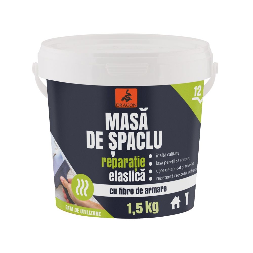 Masa de spaclu elastica Dragon, 12x12, 1,5 kg Masa de spaclu elastica Dragon, 12x12, 1,5 kg