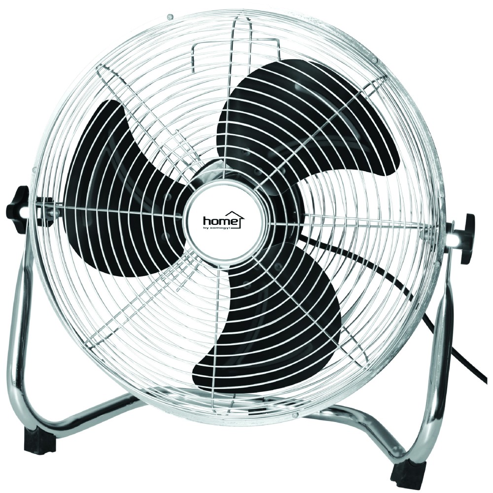 Ventilator de podea metalic Home, 35 cm, 60 W, 3 trepte, crom Ventilator de podea metalic Home, 35 cm, 60 W, 3 trepte, crom