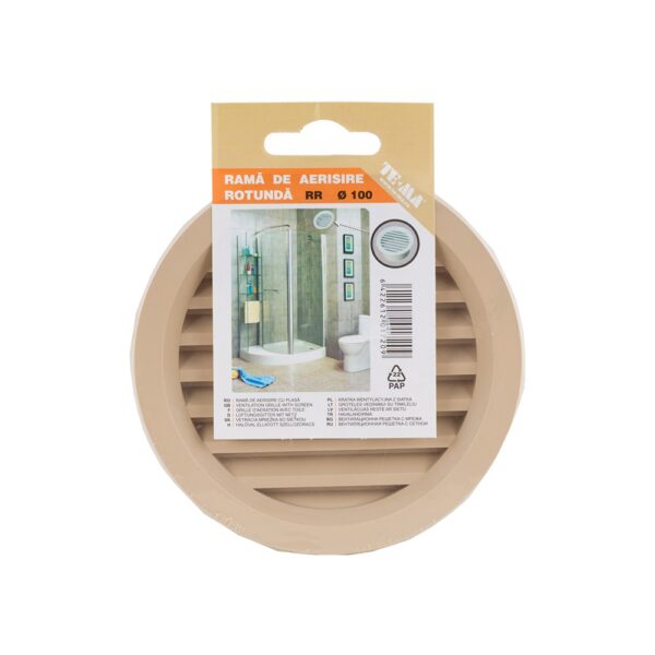 Rama de aerisire rotunda TE-MA, plastic, 100 mm, crem