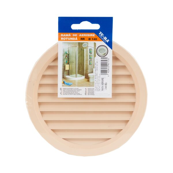Rama de aerisire rotunda TE-MA, plastic, 140 mm, crem