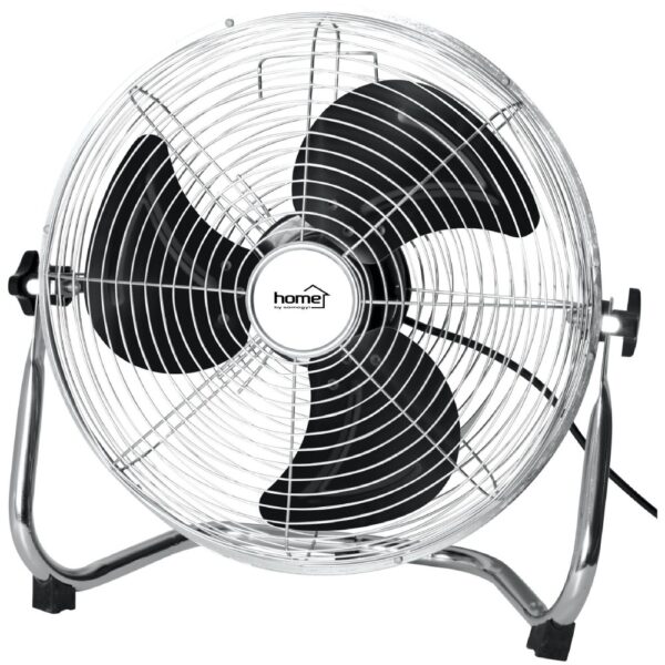 Ventilator de podea metalic Home, 50 cm, 120 W, 3 trepte, crom