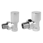 Set robineti calorifer tur-retur drept Ferro, 1/2″, crom